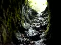 岐阜県の久々利地下壕の壕内にある滝